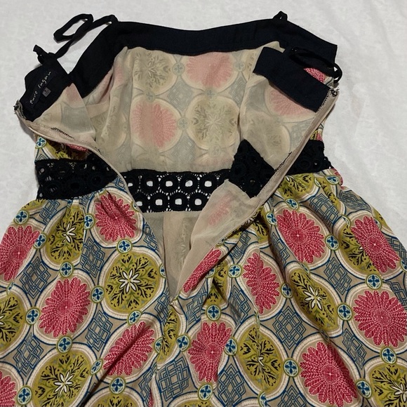 pure sugar Mini Dress with Black Lace Waistline | Vibrant Medallion Print - Picture 11 of 15